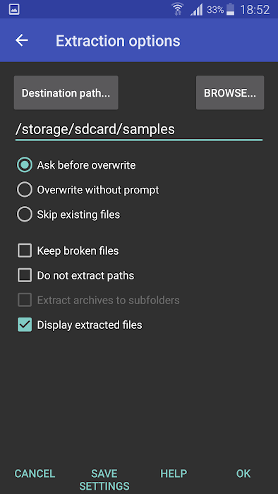RAR screenshot
