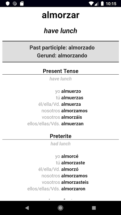 Spanish Verb Blitz Pro screenshot
