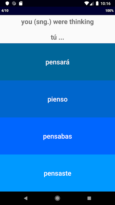 Spanish Verb Blitz Pro screenshot